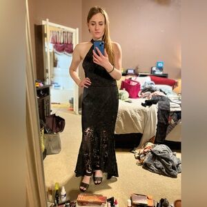 Black Halter Maxi Gown - NWT - FLAWLESS